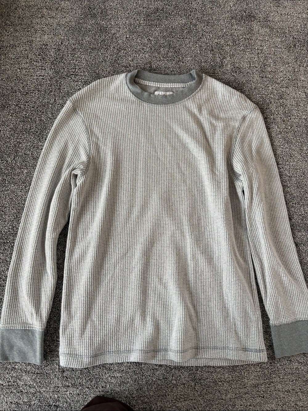 Light Gray Cozy Long-Sleeve Crew Neck Shirt